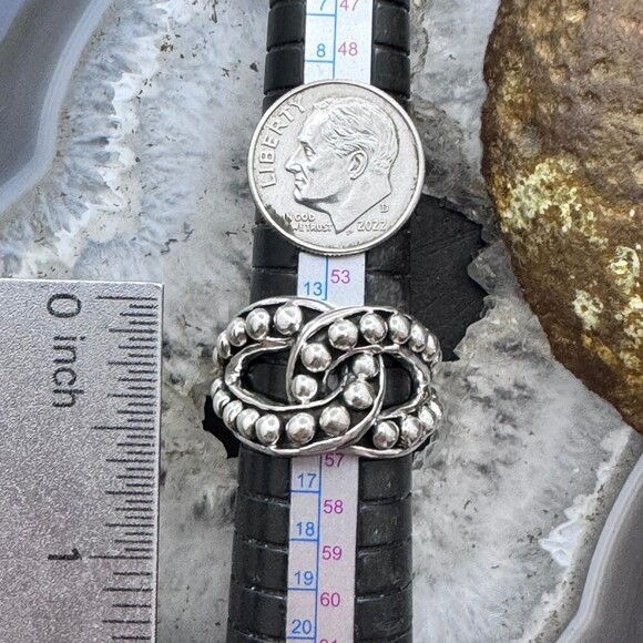 Sterling Silver Intertwined Balls Pattern Fashion Ring For Women,Taxco Mexico - Picture 9 of 10